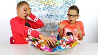 3 Colors of Glue Slime Challenge [upl. by Athalia]