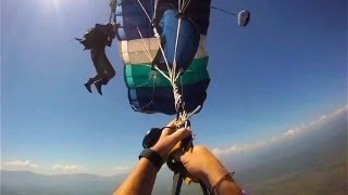 Skydiving Accident Double Malfunction Parachute Collision  MUST SEE [upl. by Refinnaej]