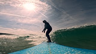 Surfing Perranporth Beach Extra small surf but we made it work Sunny Beach day 110524 [upl. by Oidiple]