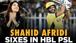 Shahid Afridi Sixes In PSL  HBLPSL  MB2L [upl. by Riebling215]