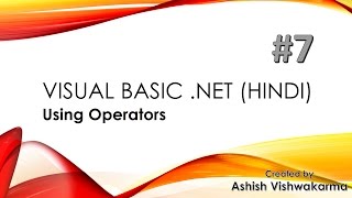 Operators in VB Net in Hindi [upl. by Adlar]