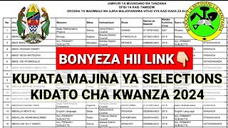 SELECTION ZA FORM ONE 2024 WANAFUNZI WALIOCHAGULIWA KIDATO CHA KWANZA [upl. by Ynohtnad]