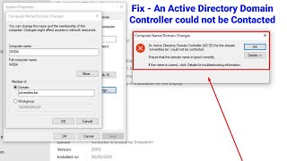 Fix An Active Directory Domain Controller Could Not be Contacted  cannot connect to domain [upl. by Jammal]