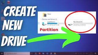 How to Create Partition in Windows 10 amp Windows 11  Create New Drive 2021 [upl. by Christabel]