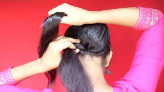 Best hairstyle For Girls । Very Beautiful Juda Bun For Thin hair । Cute hairstyle [upl. by Noslrac946]