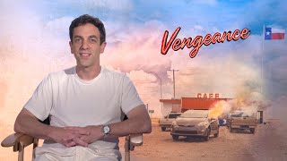 VENGEANCE Interview  BJ Novak Talks Directorial Debut THE OFFICE and Quentin Tarantino [upl. by Lagasse674]