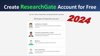 Create ResearchGate Account 2024 [upl. by Anahsahs]