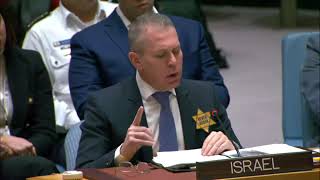 Israeli Ambassador to the UN Gilad Erdan asks UN Security Council Where was the UN [upl. by Eimmij]