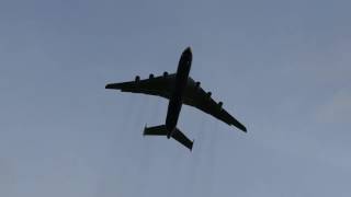 Antonov AN225 quotMriyaquot takeoff from Airport LeipzigHalle 12122015 [upl. by Arihsaj]