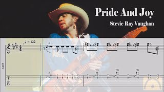 Pride And Joy  Stevie Ray Vaughan  Backing Track  Guitar Tab [upl. by Ehctav]