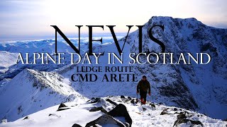 Ben Nevis Ledge Route  CMD Arete  Scottish winter mountaineering [upl. by Dao]