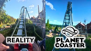 Baron 1898 at Efteling  Planet Coaster versus Reality [upl. by Atinet784]