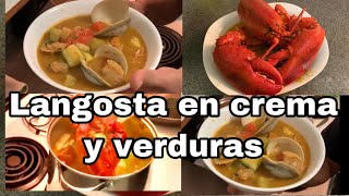 ♦️LANGOSTA EN SALSA CREMA 🔥CON VERDURAS💥 titochango [upl. by Ahtnams]