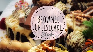 Brownie Cheesecake Sticks Kuchen am Stiel Kuchen trends Knoppers Kitkat Rochè Mr Tom uvm [upl. by Inafetse806]