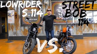 Harley Davidson Lowrider S VS Harley Davidson Street Bob 114 [upl. by Otrevire734]