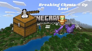 Minecraft But BREAKING CHESTS  OP LOOT [upl. by Garretson565]