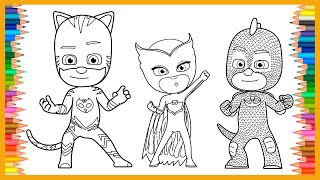 🎨Coloring PJ Masks Catboy Gekko amp Owlette  How To Color Easy Coloring Painting amp Drawing [upl. by Aloisius]