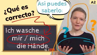 ¿MICH o MIR Verbos reflexivos en alemán  acusativo dativo posición en la frase [upl. by Nosde234]