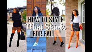 HOW TO WEAR THE MINI SKIRT  Fall Lookbook  6 Outfit Ideas  How to Style [upl. by Tshombe641]