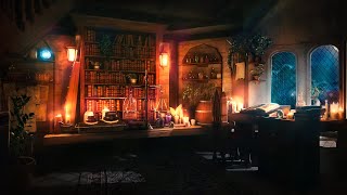 Apothecary Ambience  Potion Sounds and Soothing Rain Indoors [upl. by Nahgiem]