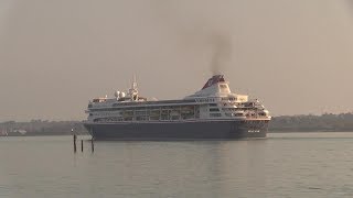 Fred Olsen  Braemar sails out from City Cruise Terminal Southampton today 300319 [upl. by Shanna]