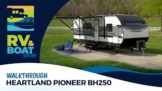 BEST nonslide FAMILY travel trailer  2022 Heartland Pioneer BH250 Walkthrough [upl. by Lorin]