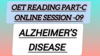 OET Reading partC online  Alzheimers from a new angle  oetreadingtips oetexam [upl. by Sension]