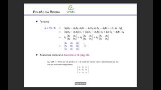 Aula 5 parte 1 GA 2022 Prof Roldão da Rocha UFABC Produto vetorial propriedades e exercícios [upl. by Nnanerak256]