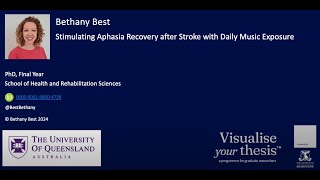 Visualise Your Thesis 2024  Bethany Best  Stimulating Aphasia Recovery after Stroke [upl. by Murtagh942]