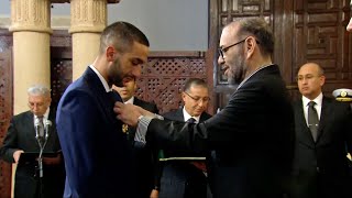 Morocco World Cup heroes are HONOURED by King Mohammed VI [upl. by Eesdnil]