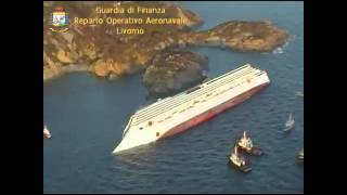 Costa Concordia affonda NAUFRAGIO INCIDENTE ISOLA DEL GIGLIOlo scafo visto da vicino [upl. by Jehovah434]