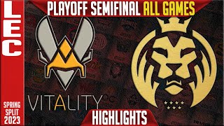 VIT vs MAD Highlights ALL GAMES  LEC Semifinal Playoffs Spring 2023  Team Vitality vs MAD Lions [upl. by Ittap]