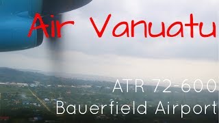 Passenger View Air Vanuatu ATR 72600 Takeoff from Port Vila Bauerfield International Airport [upl. by Saile758]