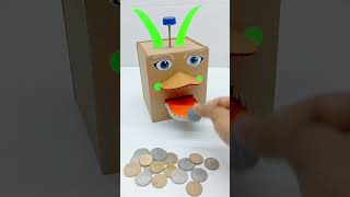 Amazing Coin Bank From Cardboard  Make Piggy Bank At Home  Best Scienceproject ideas shorts [upl. by Euqirat]