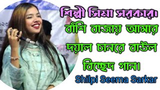 Shilpi Seema Sarkarবাঁশি বাজায় আমার দয়াল চানরে বাউল গানbicchedgaanbaulgaanvairal gaan2024MC [upl. by Aticilef]