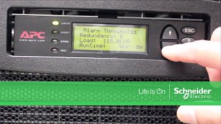 Configuring Alarm Thresholds on APC Symmetra™ PX 1080kW UPS  Schneider Electric [upl. by Nyvek]