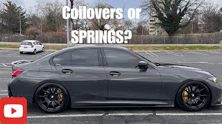 COILOVERS OR SPRINGS WATCH THIS BEFORE LOWERING YOUR 23 M340 [upl. by Siurtemed]