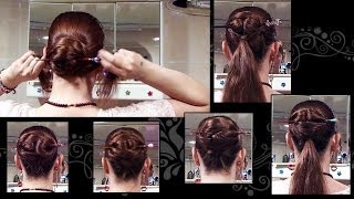 5 Ways to do a Chinese bun  long hair updo with hair stick [upl. by Enomal82]