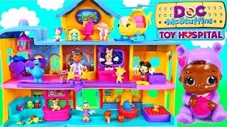 Doc McStuffins TOY HOSPITAL New Baby amp Giant Doctors Check Up Center Mickey amp Minnie DisneyCarToys [upl. by Alroy]