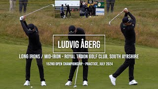 Ludvig Åberg Golf Swing LongMid Irons faceon  Royal Troon South Ayrshire Scotland July 2024 [upl. by Tades]