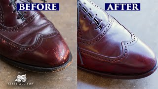 How To Remove Scuffs And Scratches On Leather Shoes  shorts  Kirby Allison [upl. by Ebag]