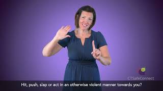 CCADV  Domestic Violence Warning Signs ASL video [upl. by Etteniuqna408]