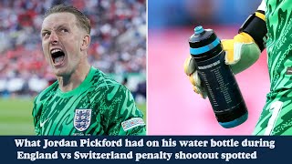 What Jordan Pickford had on his water bottle during  Sbs Media Sports [upl. by Ellasal]