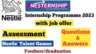 Nestle Internship AssessmentNestle Game Assessment 2023Nestle Internship 2023Nestle Assessment [upl. by Akenit620]