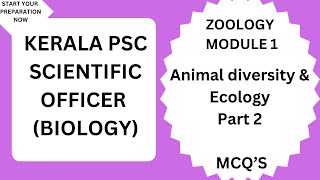 KERALA PSC SCIENTIFIC OFFICER BIOLOGY syllabus based MCQ Animal diversity amp Evolution Part2 [upl. by Willey]