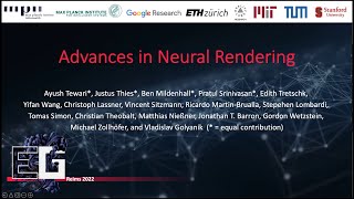 EUROGRAPHICS 2022 STAR Advances in Neural Rendering [upl. by Moht]