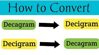 Conversion of Decagram To Decigram  Dag To dg  How To Convert Decagram To Decigram [upl. by Noemi]