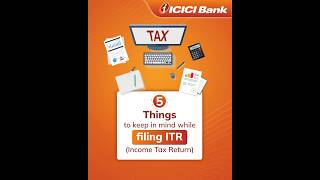 5 things to keep in mind while filing ITR  eFiling made easy with ICICI Bank Internet Banking [upl. by Nraa]