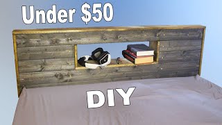 Custom Wooden Headboard with Shelf [upl. by Alejoa37]