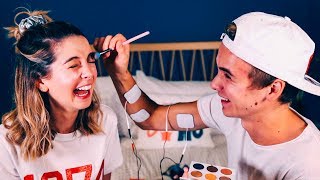 Brother Does My Makeup Shock Edition  Zoella [upl. by Eniretak433]